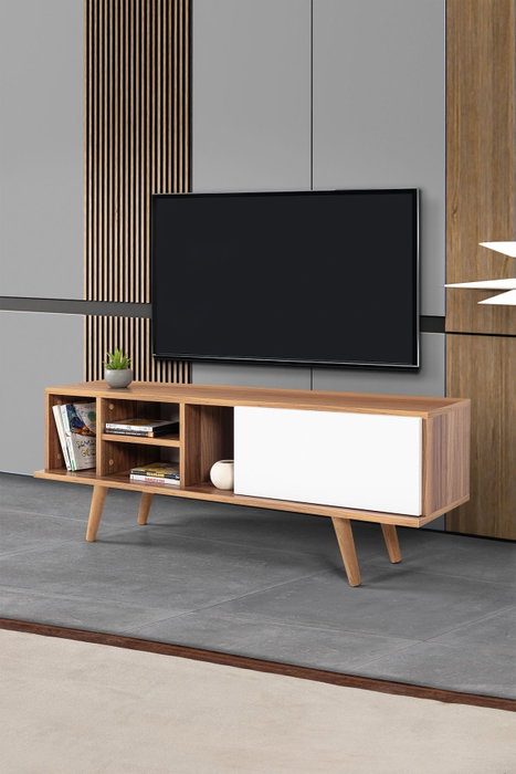 Hanah Home Ela 3333 Soporte para TV Nogal y Blanco Hanah Home Ela 3333 Soporte para TV Nogal y Blanco